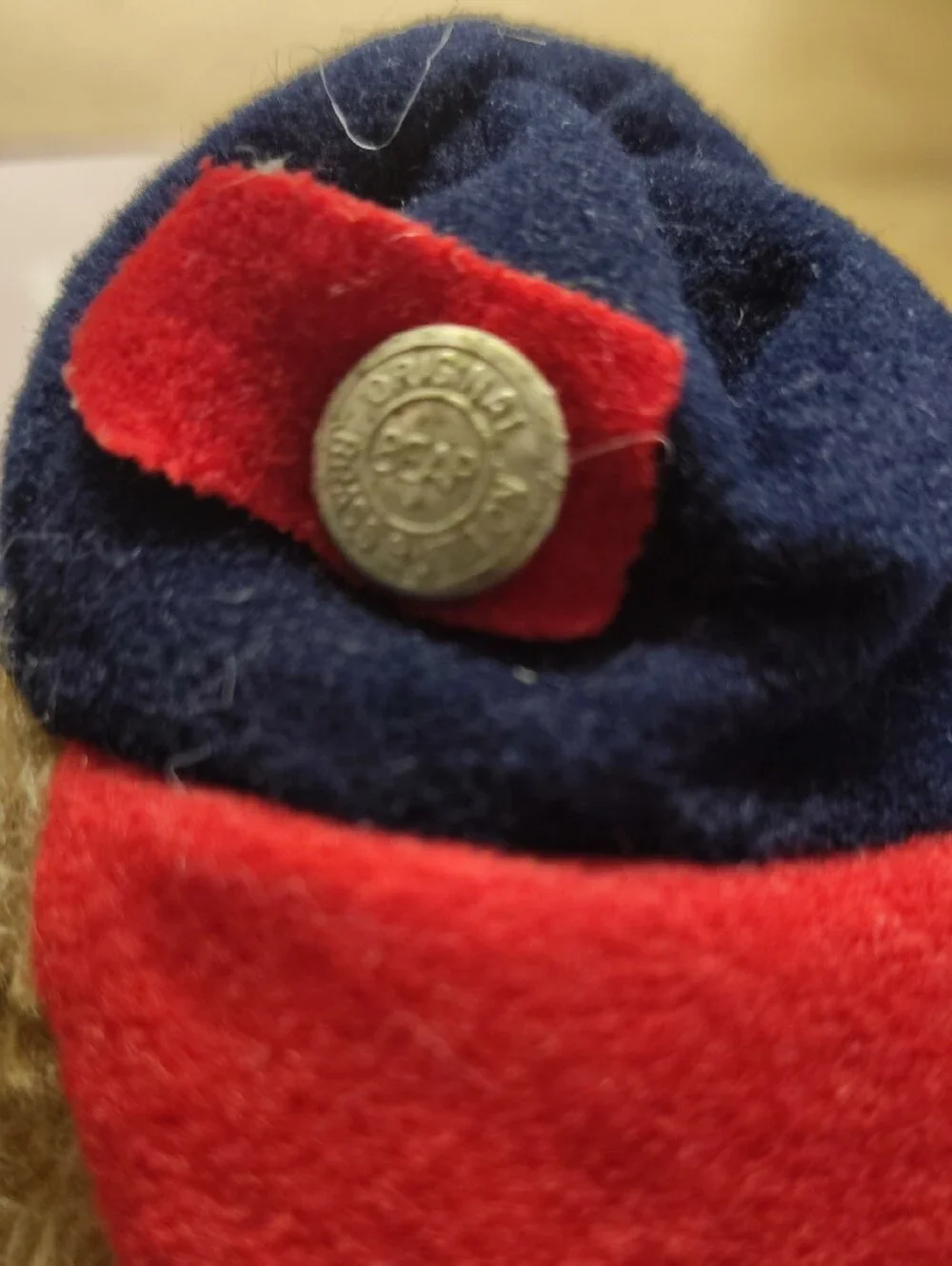 Polo by Ralph Lauren Tan Bear with Navy & Red Knit Sweater